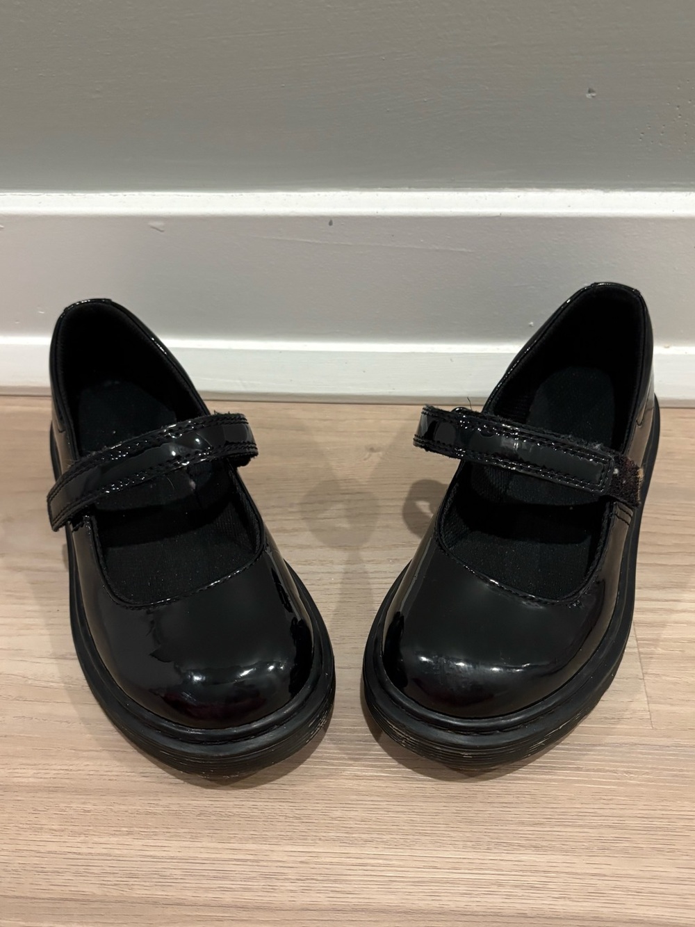Dr. Martens Black Patent Mary Jane Kids Shoes